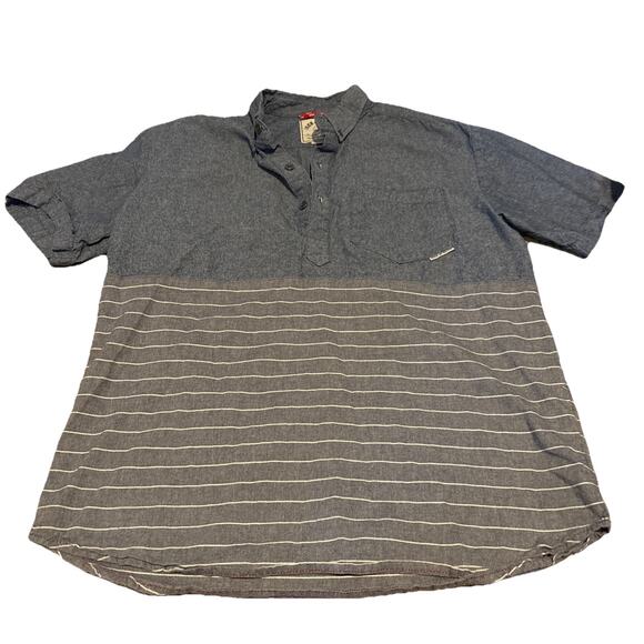 Iron and Resin Henderson SS Indigo Popover Shirt Men's Size Medium Made in USA - Picture 1 of 10